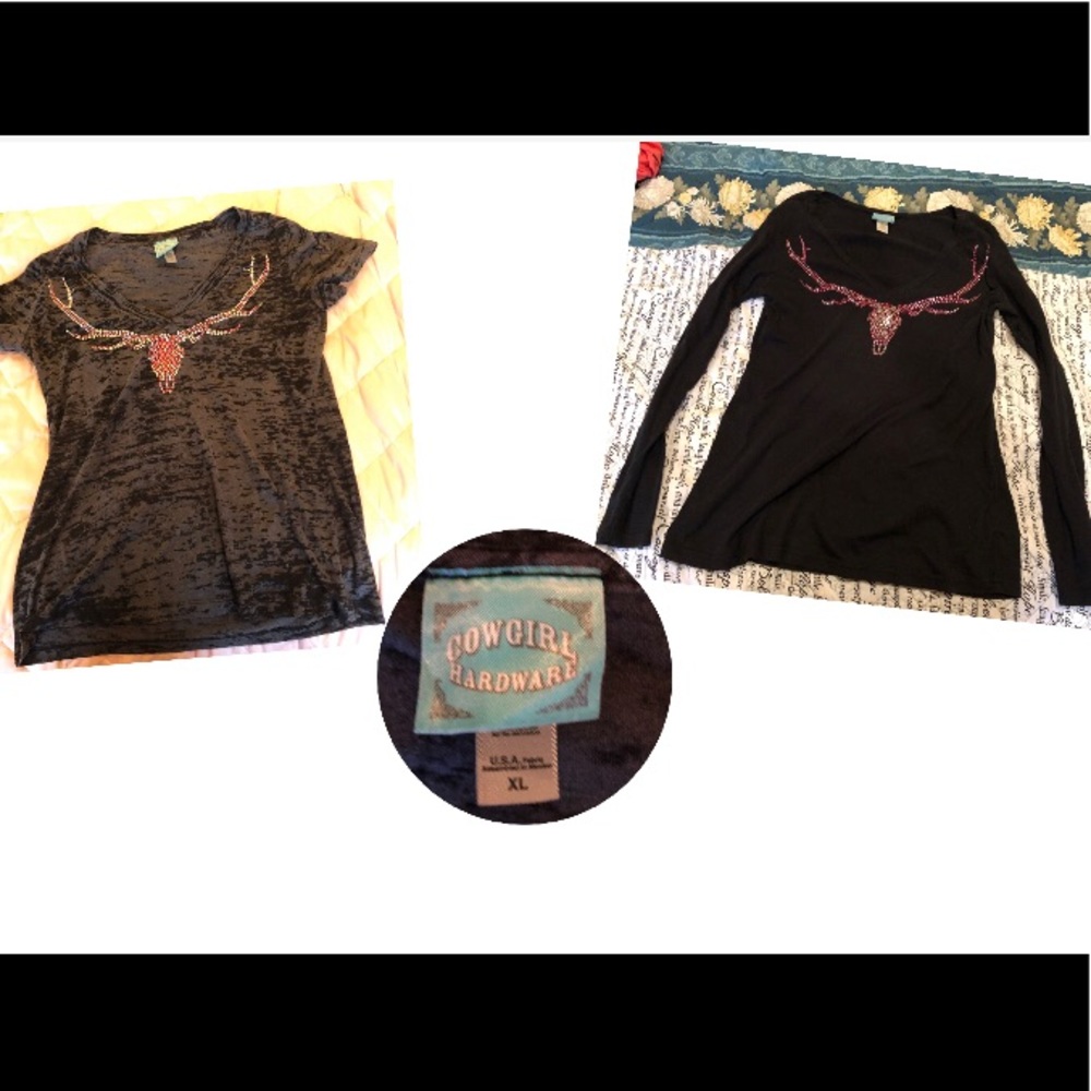 2 Cowgirl Hardware Black Deer Top Bundle